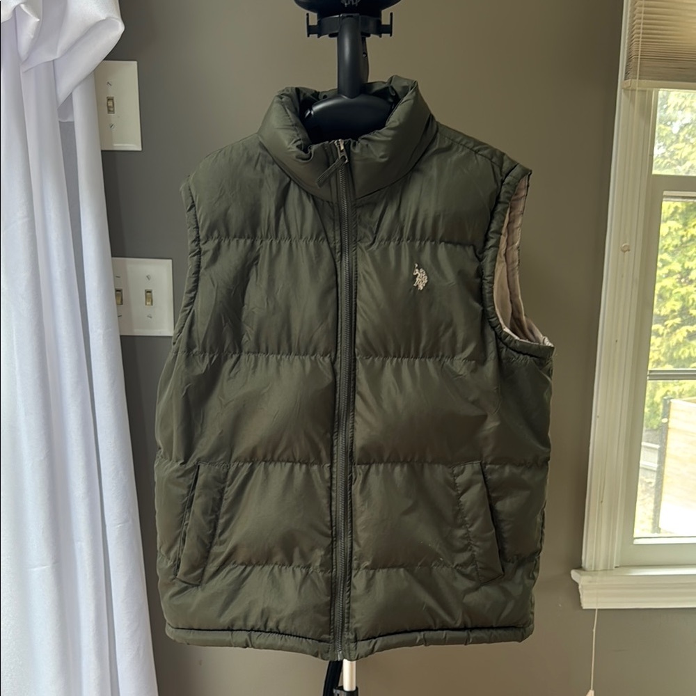 U.S. Polo Assn. Olive Green Puffer Vest